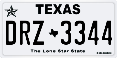 TX license plate DRZ3344