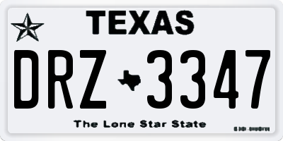 TX license plate DRZ3347
