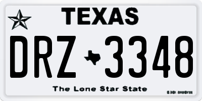 TX license plate DRZ3348