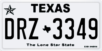 TX license plate DRZ3349