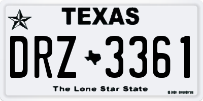 TX license plate DRZ3361