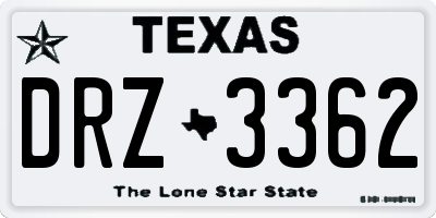TX license plate DRZ3362
