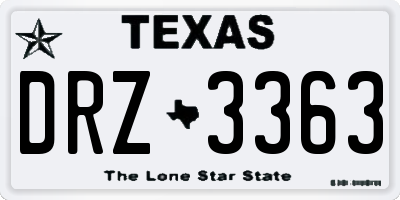 TX license plate DRZ3363