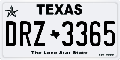 TX license plate DRZ3365