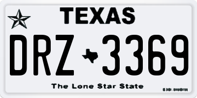 TX license plate DRZ3369