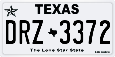 TX license plate DRZ3372