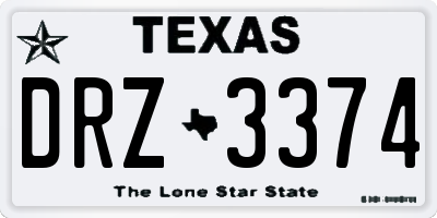 TX license plate DRZ3374