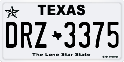 TX license plate DRZ3375