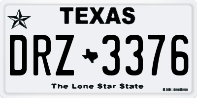 TX license plate DRZ3376