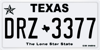 TX license plate DRZ3377