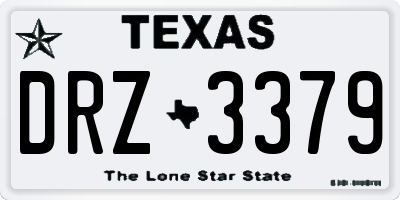 TX license plate DRZ3379