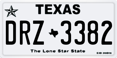 TX license plate DRZ3382