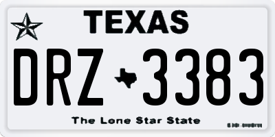 TX license plate DRZ3383