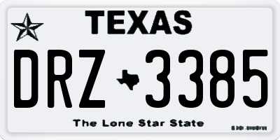 TX license plate DRZ3385