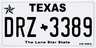 TX license plate DRZ3389