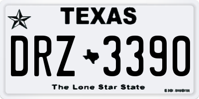 TX license plate DRZ3390