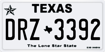 TX license plate DRZ3392