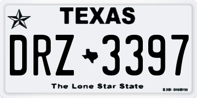 TX license plate DRZ3397