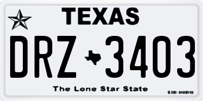 TX license plate DRZ3403