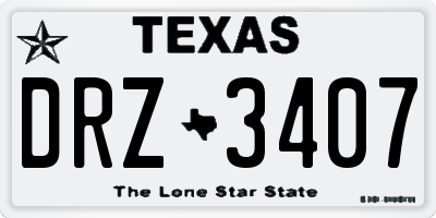 TX license plate DRZ3407