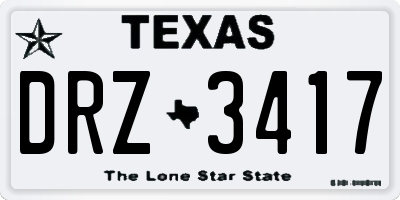 TX license plate DRZ3417