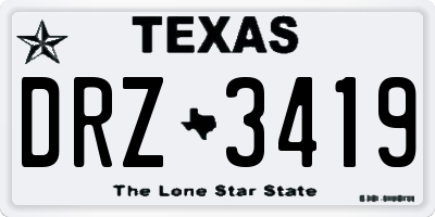 TX license plate DRZ3419