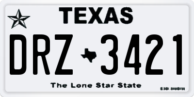 TX license plate DRZ3421
