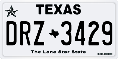 TX license plate DRZ3429
