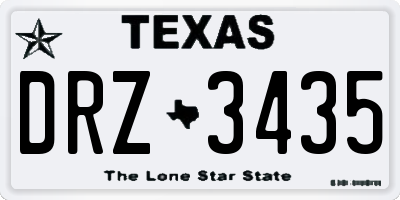 TX license plate DRZ3435