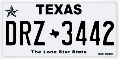 TX license plate DRZ3442