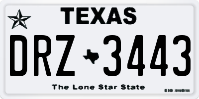 TX license plate DRZ3443