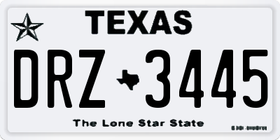 TX license plate DRZ3445