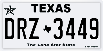 TX license plate DRZ3449