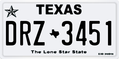 TX license plate DRZ3451