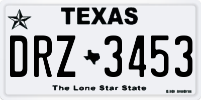 TX license plate DRZ3453