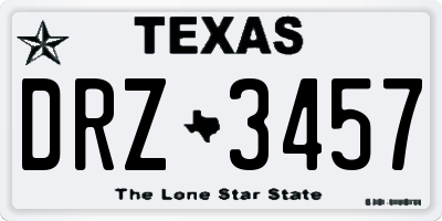 TX license plate DRZ3457