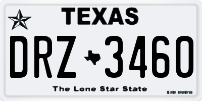 TX license plate DRZ3460