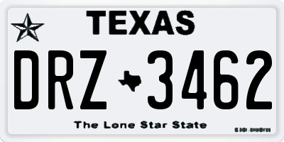 TX license plate DRZ3462