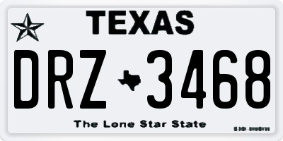 TX license plate DRZ3468