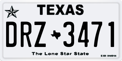 TX license plate DRZ3471
