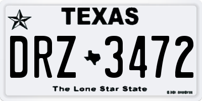 TX license plate DRZ3472