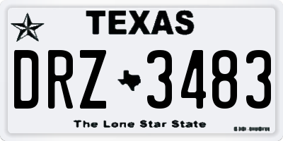 TX license plate DRZ3483