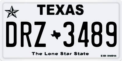 TX license plate DRZ3489