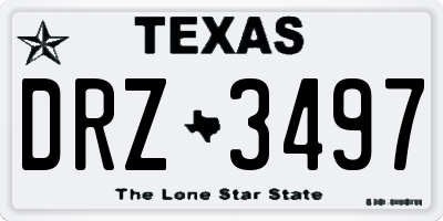 TX license plate DRZ3497