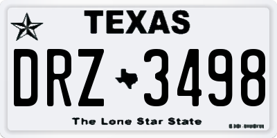 TX license plate DRZ3498