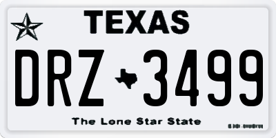 TX license plate DRZ3499