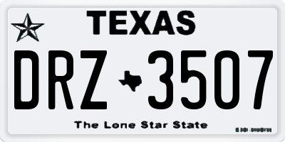 TX license plate DRZ3507