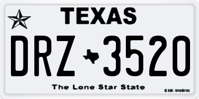 TX license plate DRZ3520