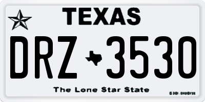 TX license plate DRZ3530