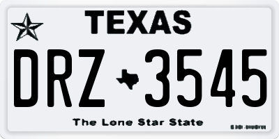 TX license plate DRZ3545